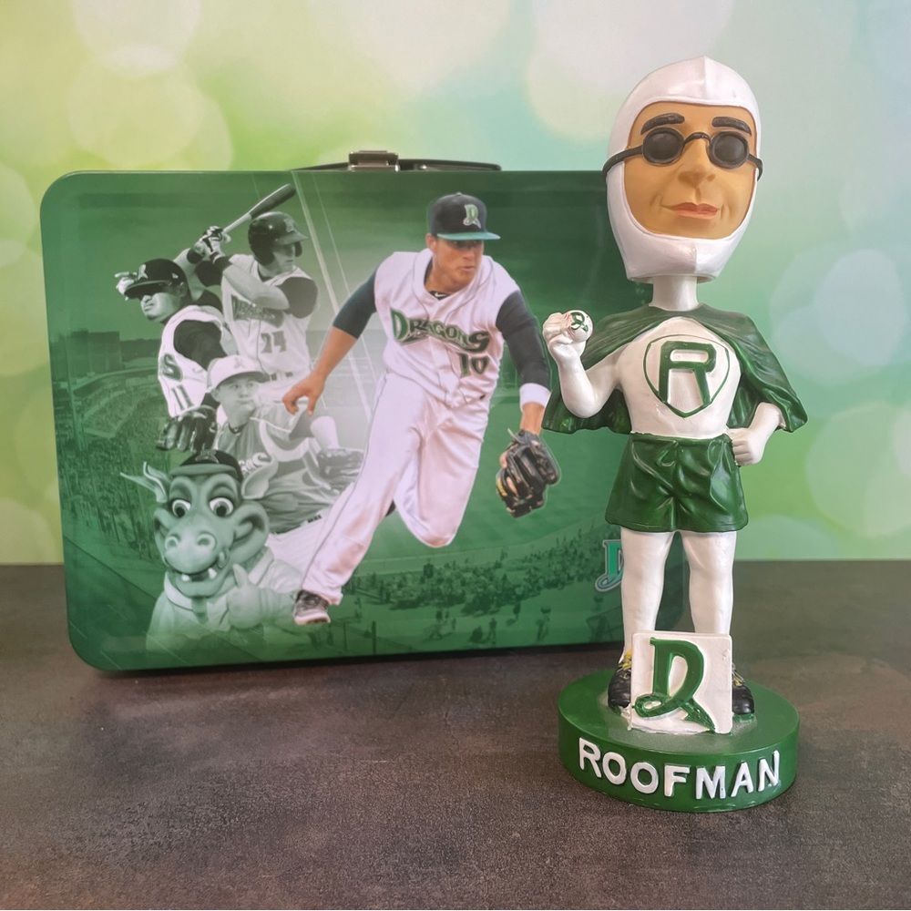 Dayton Dragons Roofman Bobblehead + Lunch Box – Season Ticket Holder Exclusive !